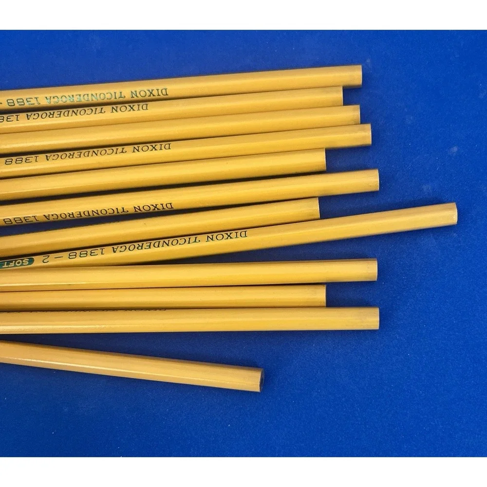 Vintage Dixon Ticonderoga No. 2 Soft 1388 Box Of 12 Pencils Unsharpened